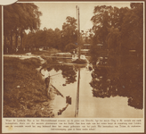 873161 Afbeelding van een vissende jongen in de Leidsche Rijn ter hoogte van Park Oog in Al te Utrecht, met links de ...